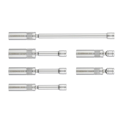 6PCS Magnetic Swivel Spark Plug Socket Set – 3/8" Drive, 9/16", 5/8", 13/16" & 14mm, Thin Wall CR-V Steel