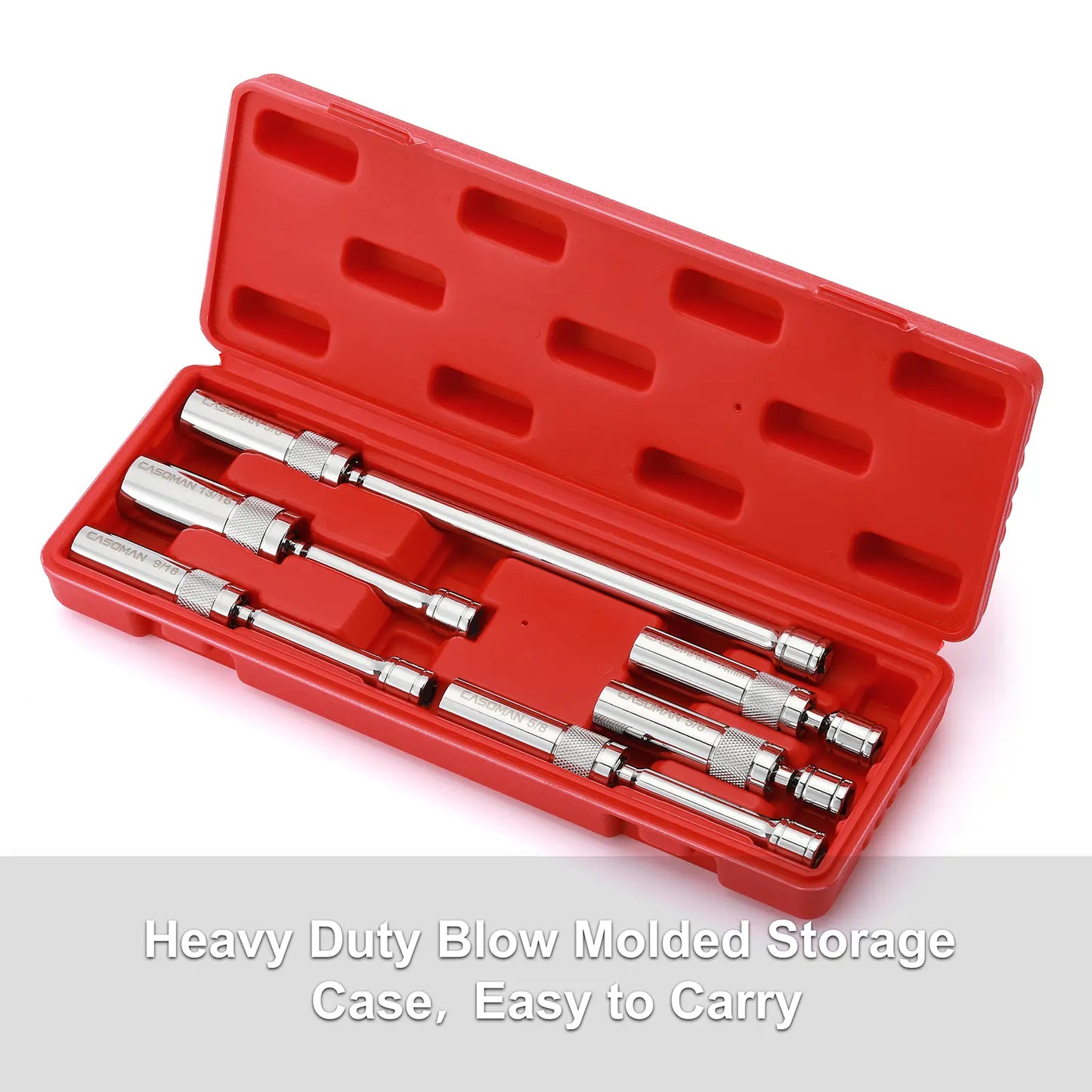 6PCS Magnetic Swivel Spark Plug Socket Set – 3/8" Drive, 9/16", 5/8", 13/16" & 14mm, Thin Wall CR-V Steel